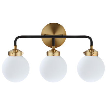 Caleb Brass Vanity Wall Sconce Frosted - JONATHAN Y